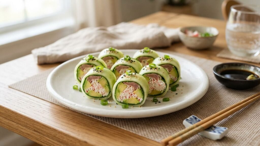 Fresh homemade Kani Naruto rolls