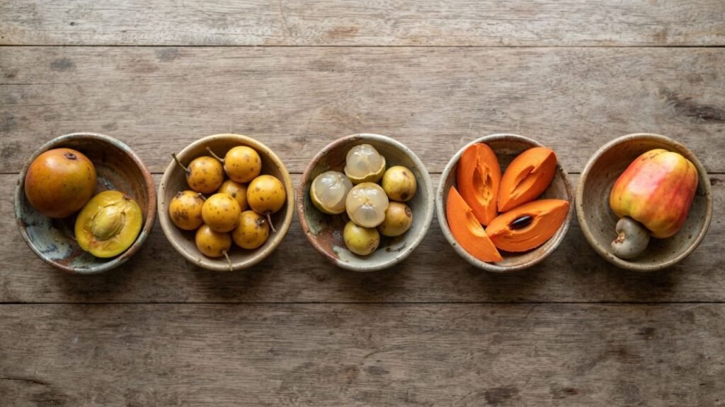 Jocote, nance, mamoncillo, mamey, and marañón