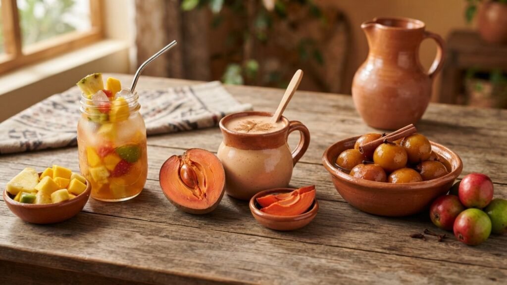 Fresh fruit, drinks, and desserts
