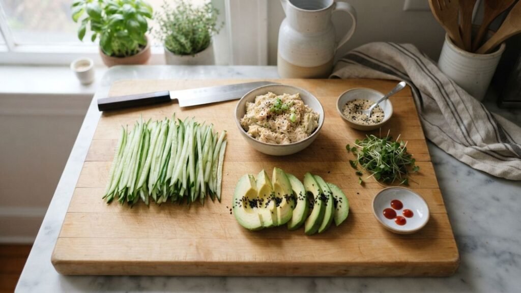 Fresh ingredients for Kani Naruto