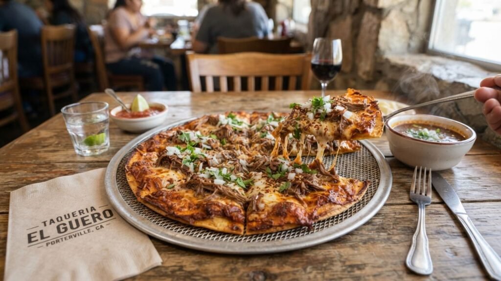 Porterville-style birria pizza