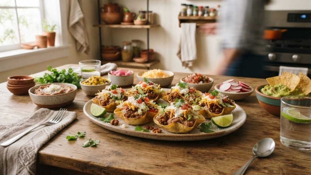 Homemade Taconadas with fresh ingredients.